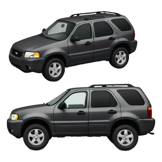 Car, dark grey 2003 Ford Escape, side shot sticker