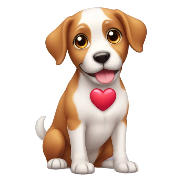 cute dog with heart sticker