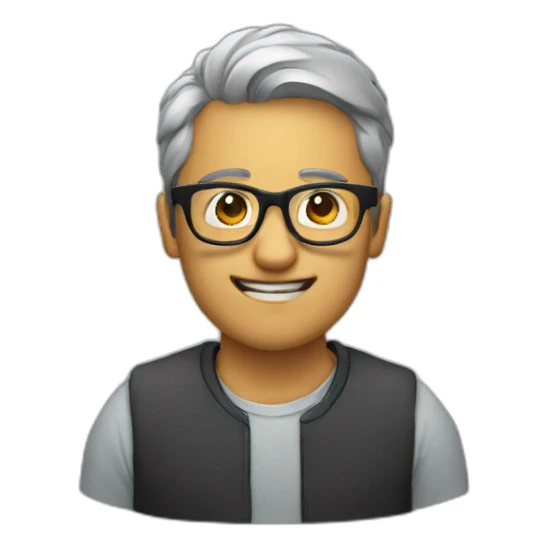 a farter with glasses sticker