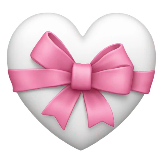 white heart with pink bow sticker