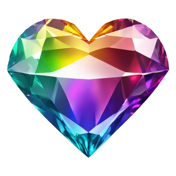 Heart shaped 56-carat rainbow diamond sticker