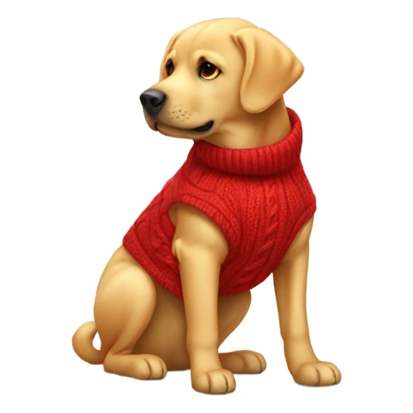 golden Labrador wearing a red jumper  sticker