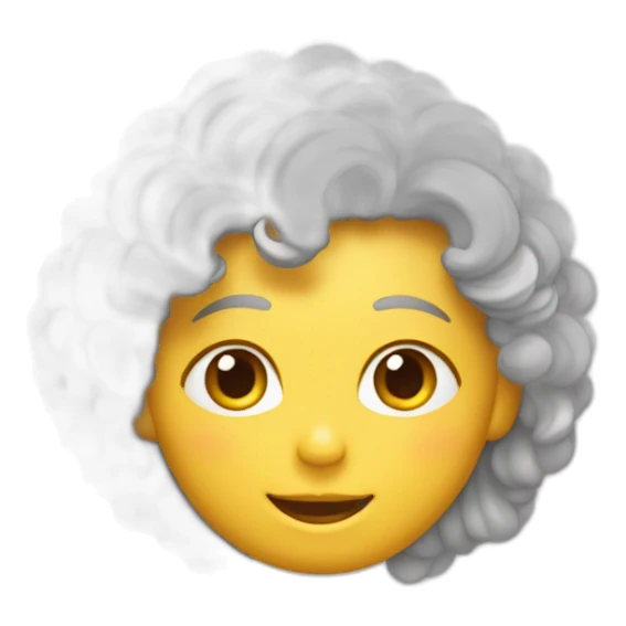 cheveux bouclés vers l’avant  sticker