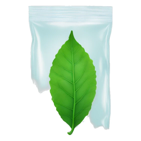 Green leaf in ziplock bag sticker