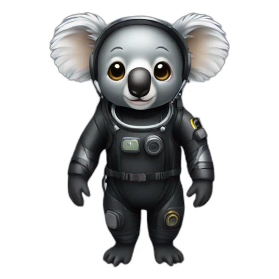 koala in black rubber shiny diving suit sticker