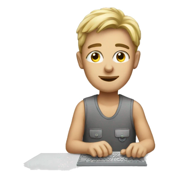 Australian Person working on desktop  sticker