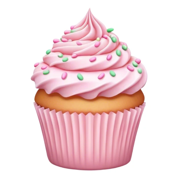 White cupcake with light pink sprinkles  sticker