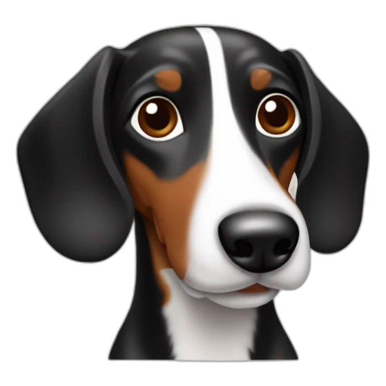 Black white and brown Wiener dog sticker