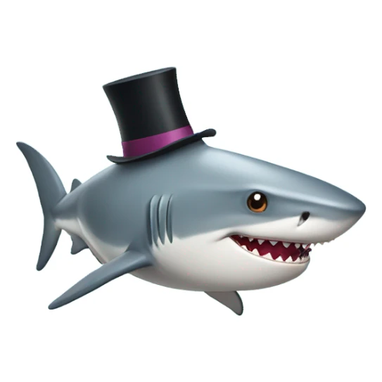 shark with top hat sticker