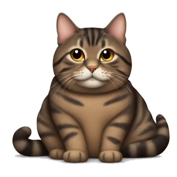 Fat dark Brown tabby cat on the couch sticker