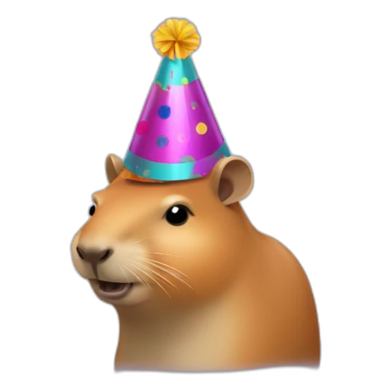 capybara with an party hat on its head sticker