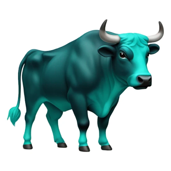 Teal bull sticker