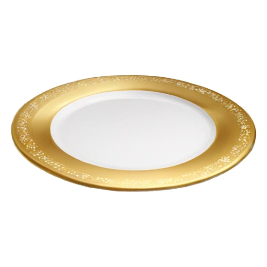 Realistic lying flat empty gold christmas charger plate. sticker
