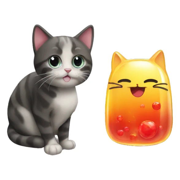 Cat next to jelly  sticker