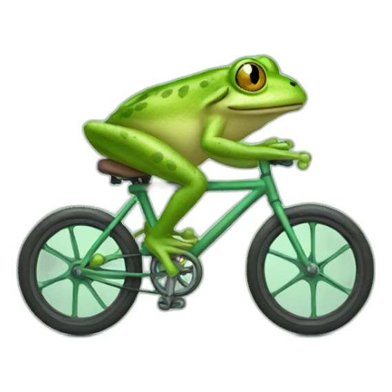 frog riding a bike sticker