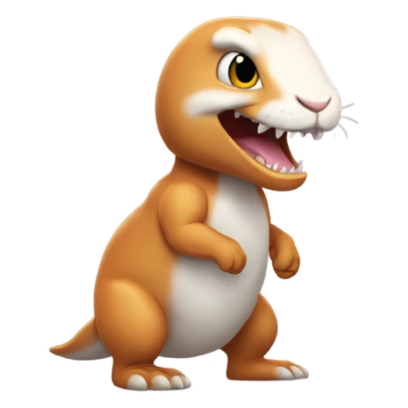 Bunny with T. rex arms sticker