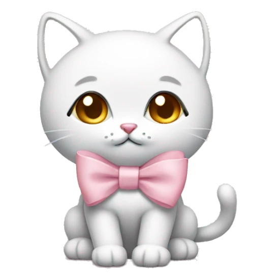 kitty wearing a light pink bow sticker