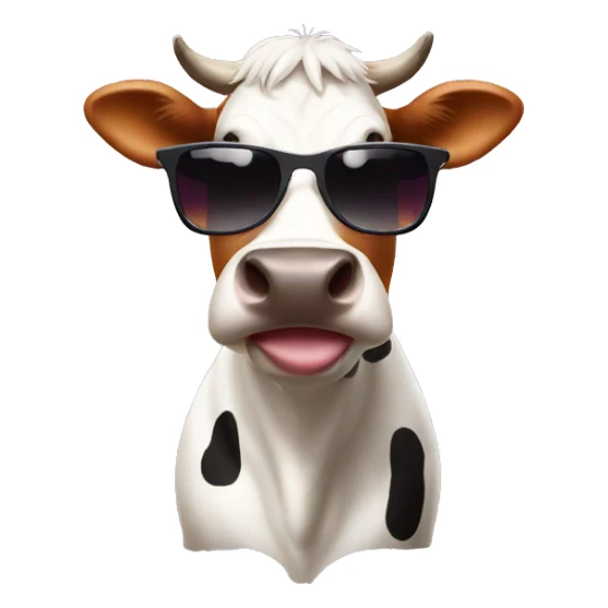 cow with sunglasses sticker
