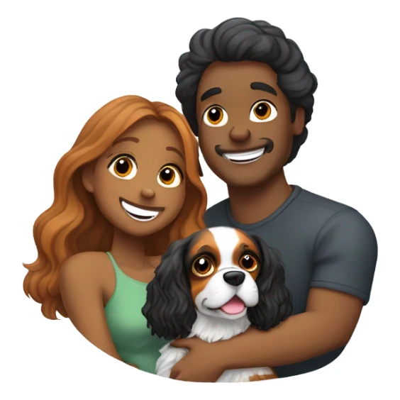 Lovers and cavalier dog sticker