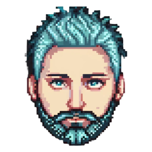 man with beard and spiky hairstyle sticker