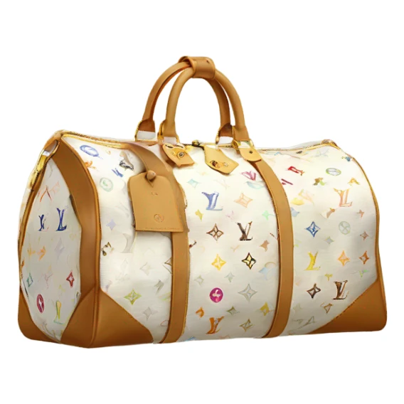 White and beige Louis Vuitton Duffle Bag  sticker