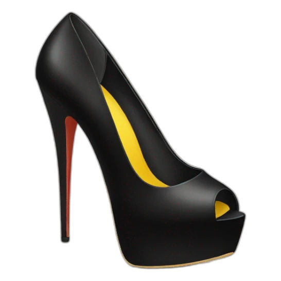 Black Peep-toes high heels platform sticker