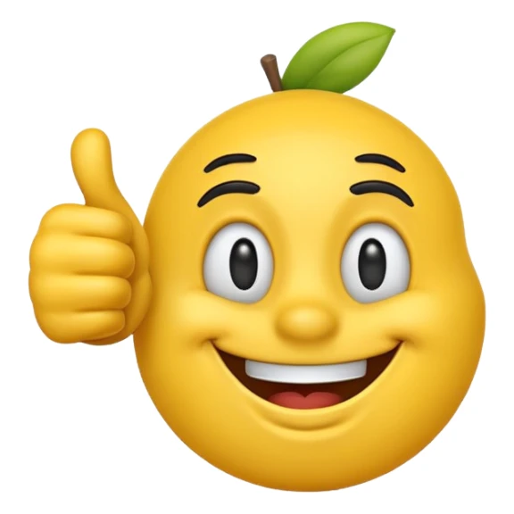 Goofy emoji with thumbs up  sticker
