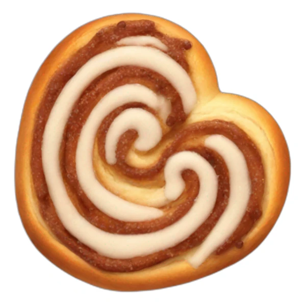 cinnamon bun heart sticker