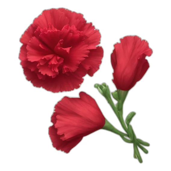 Crimson carnation flower sticker