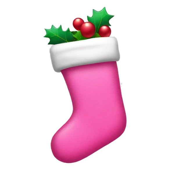 pink christmas stocking with a c sticker
