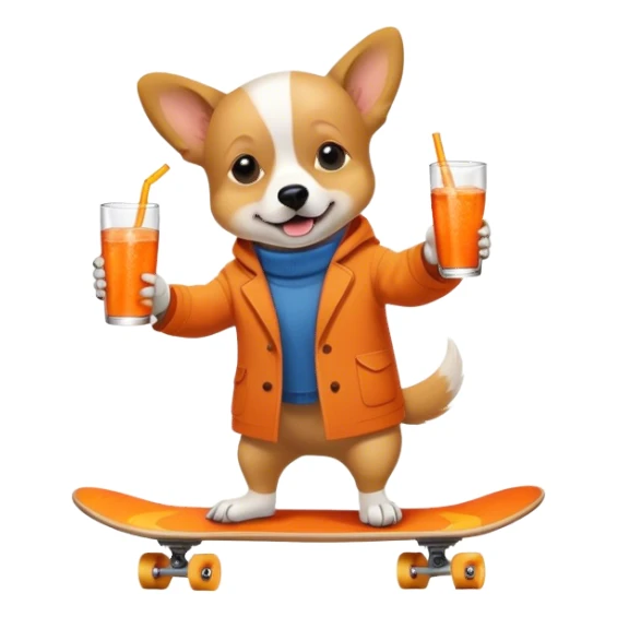 DOG ON A SKATE DRINKING APEROL SPRITZ sticker