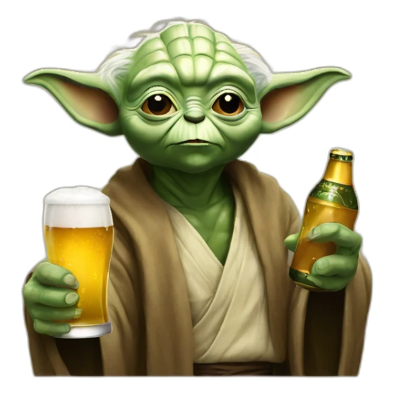 Yoda with beer sticker