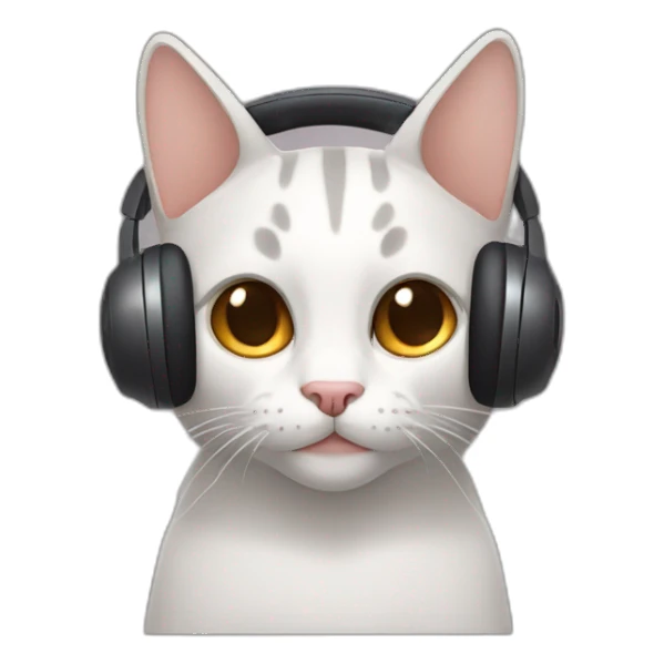 gato con audifonos sticker