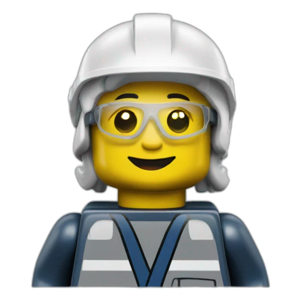 Lego worker saying hi sticker