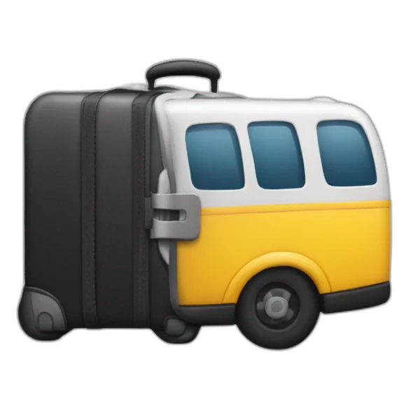 valise noir et bus travail sticker