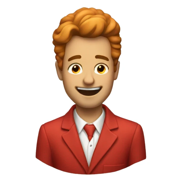 A man in a red suit winking sticker