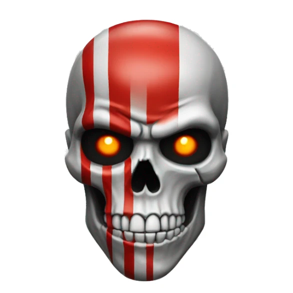 Skull emoji with kratos red stripe sticker
