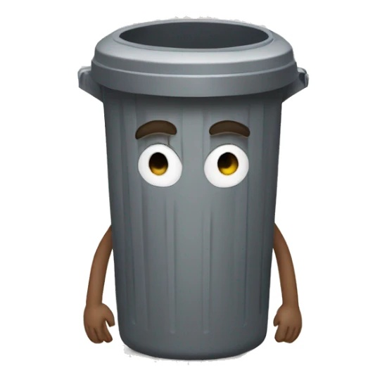 Humanized trashcan with arms and legs sticker