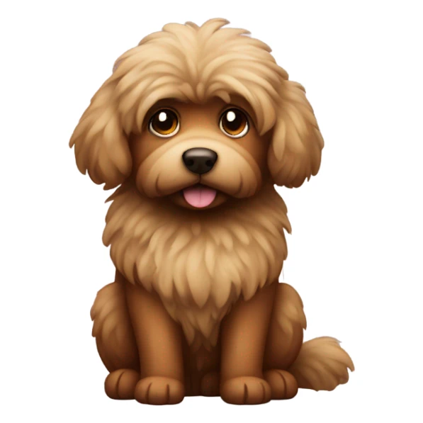 brown fluffy dog sticker