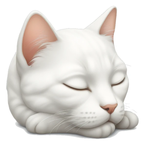 Sleeping white cat sticker