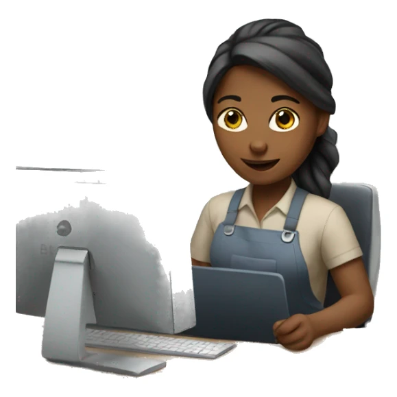 Girl at work  sticker