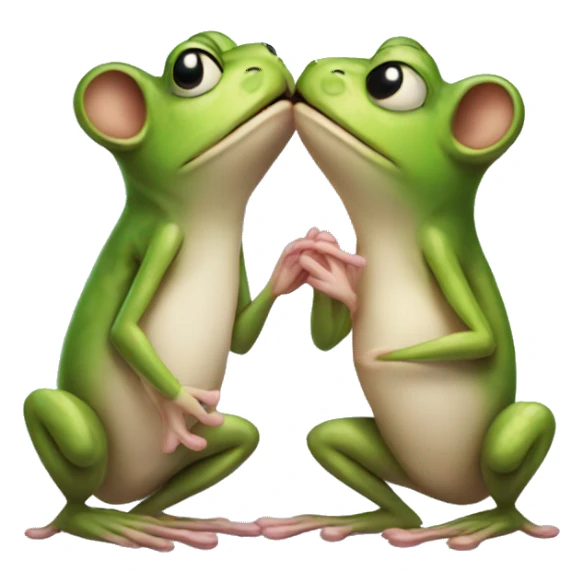 Frog kissing mouse sticker