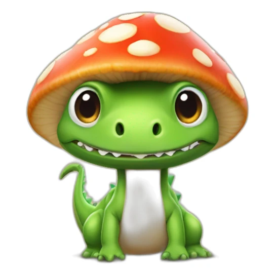 dinossaur + mushroom sticker