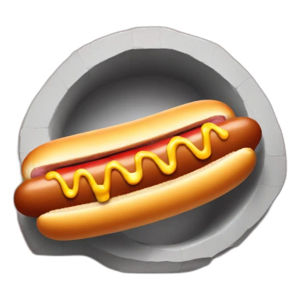 hot dog in wall hole sticker