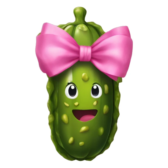 Pickle with a pink bow sticker