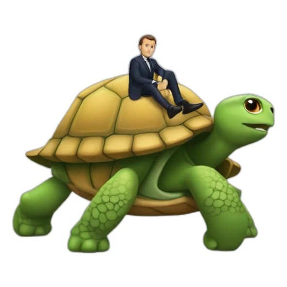 macron sur tortue sticker