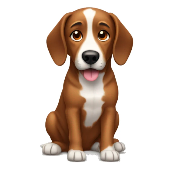 Dog with brown floppy ears sticker