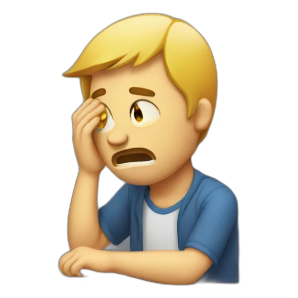 developer crying in front of his computer sticker