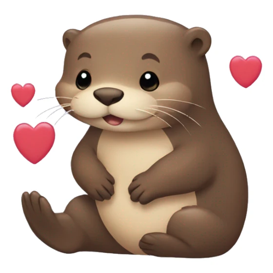 otter-in-love-with-hearts-around sticker