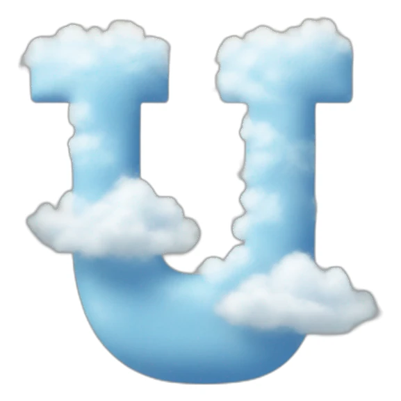 the letter I made from clouds sticker